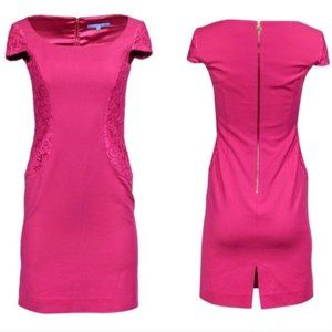 Hot Pink Sheath Dress With Lace Paneling Antonio Melani Size 2